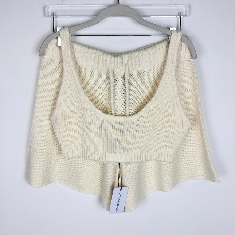 We Wore What NWT 2-pc Chunky Cozy Stitch Knit Sweater Top & Sweater Shorts Set L